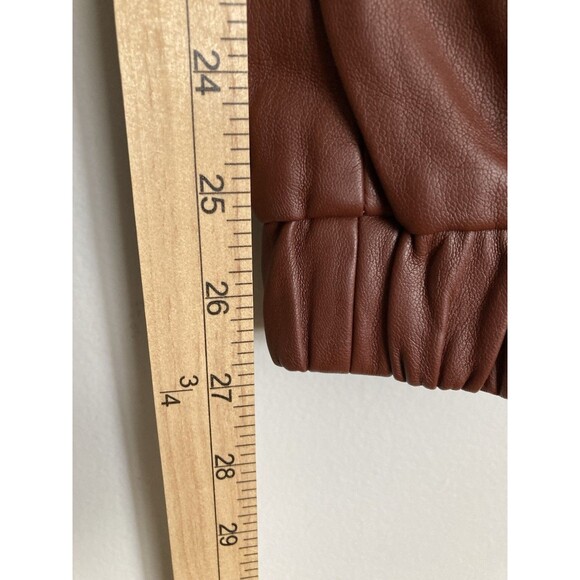 New INC Faux Leather Jogger Pants MEDIUM Cognac Brown Urban Boho - Picture 13 of 13
